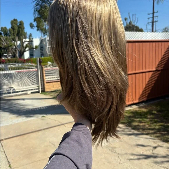 Long Synthetic Wig with bangs by ENVY style KATE brown blonde - Picture 2 of 16